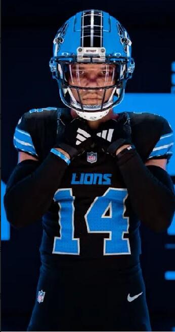 Men Detroit Lions Nike black Custom Game NFL Jersey->new york mets->MLB Jersey